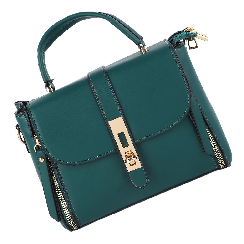 Women Handbag Simple Elegant Lady Messenger Bag with Adjustable Strap for Daily Travel Green PU