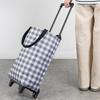 Foldable Oxford Cloth Telescopic Trolley Shopping Bag Household Trolley Shopping Cart with Wheels