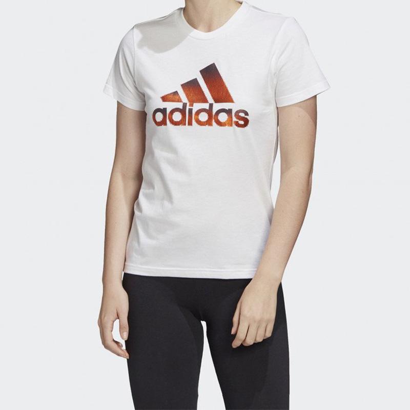 Adidas Training Round-Neck Short-Sleeve T-Shirt Women Tops White FJ5012