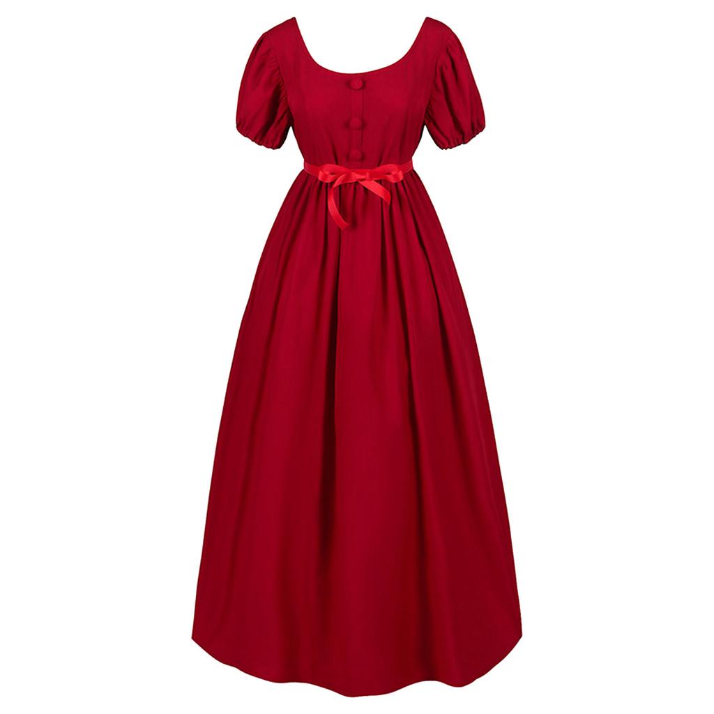 Gothic Dresses For Women Fashion Gown Vintage Dress Short Sleeve Cosplay Party Evening Night Formal Long Dress