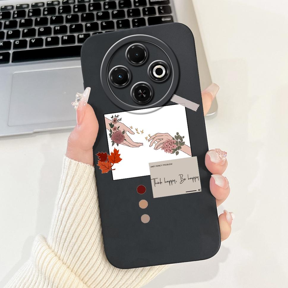 Spark30C Cover For Tecno Spark 30C 2024 Case Cute Cartoon Girl Cover Soft Silicone Phone Case For Spark 30 C Spark30 Full Bumper