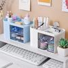 Transparent Multifunctional Desk Organizer with Large Compartments