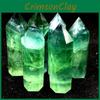 Punct de Cristal de Cuarț Fluorit Verde Natural Radiant Baghetă Hexagonală Pentru Vindecare și Reiki
