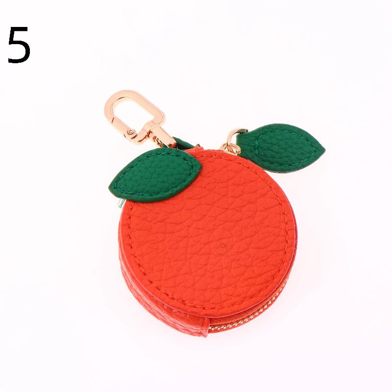 Mini Cherry Fruit Shape Coin Purse Strawberry Cute Pu Leather Pendant Korean Style Keychain Earphone Bag Mini Storage Bag
