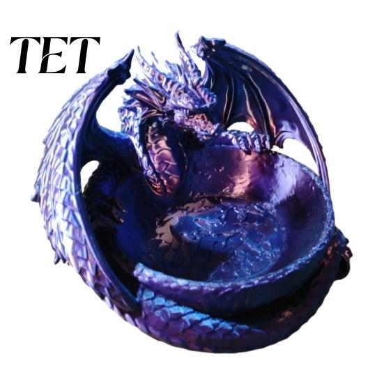 Tabletop Trinket Tray 3D Printed Dragon Jewelry Tray, Fantasy Catchall, Gothic Key Handmade Resin Alternative Holder, Medieval Desktop Storage