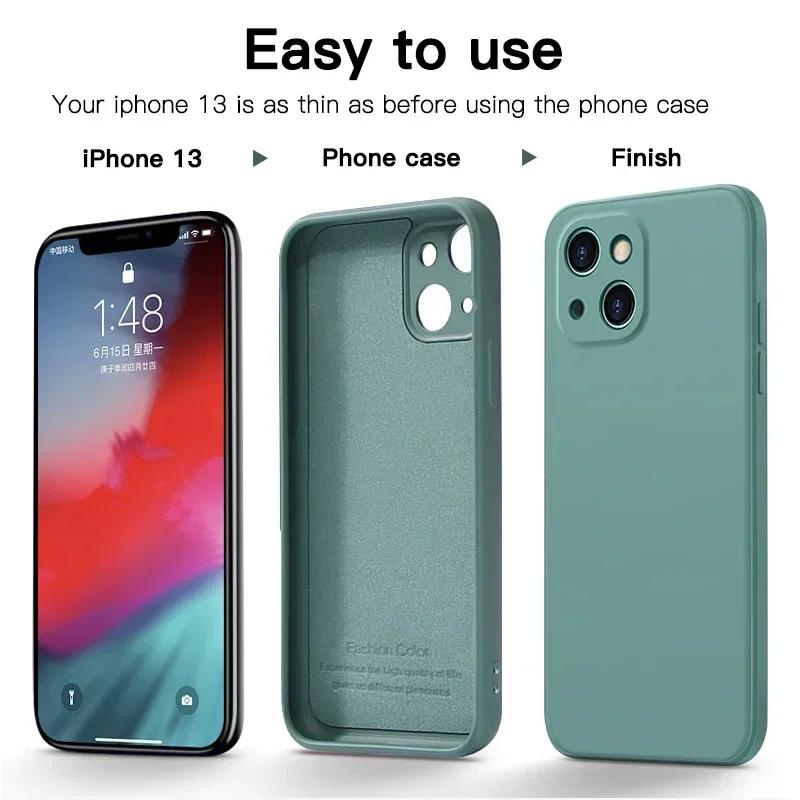 For For Iphone 16 1 14 13 11 12 1 Pro Max Mini X XR XS 7 8 SE Al Liquid Silicone Phone Case Shockproof Back Cover