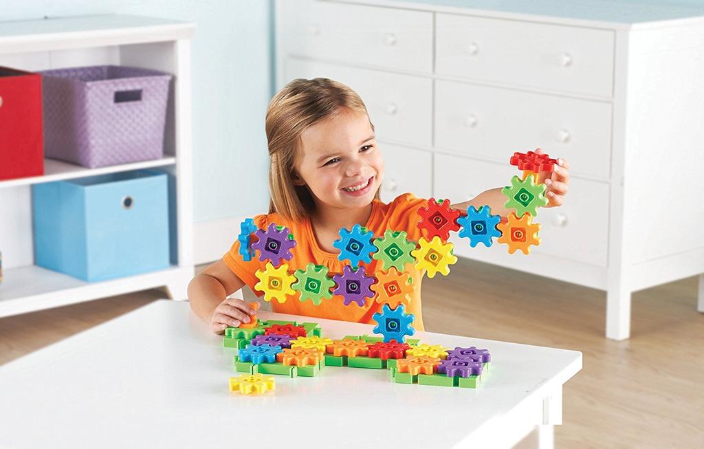 Learning Resources Colorful Gear Blocks Starter Set, 60 Pieces, Toy Gears, LER9148 (Authentic Product)