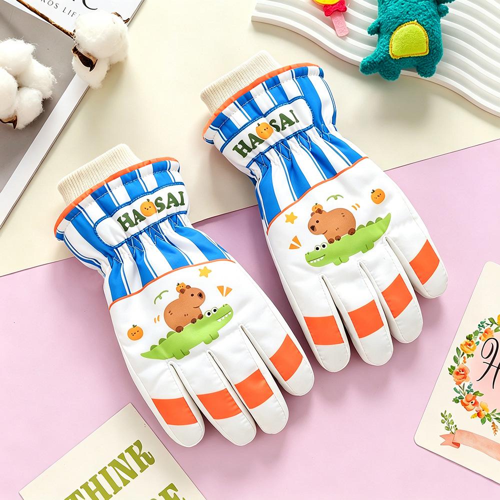 Kids' Winter Ski Gloves: Waterproof, Windproof, Thick Fleece-Lined for Boys & Girls Snow Play, Cycling, and Outdoor Activities