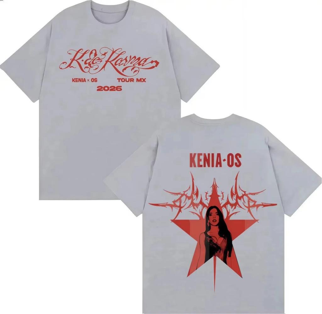 Singer Kenia Os 2026 New Album Merch Tshrits Men Women Hip Hop Tee Fans Casual Fashion Comfort Gothic Clothes Streetwear