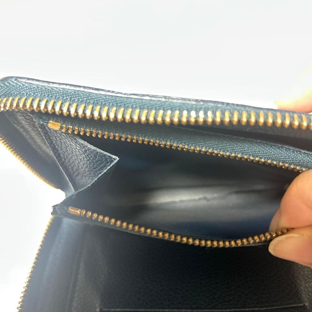 Used [Louis Vuitton] Monogram Empreinte Line Wallet (Navy)