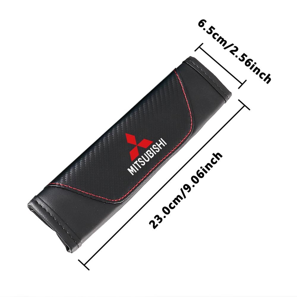 1/2Pcs Car Safety Belts Covers Leather Auto Seatbelt Shoulder Protector Cushions For Mitsubishi 9 Ralliart ASX L200 Colt Pajero