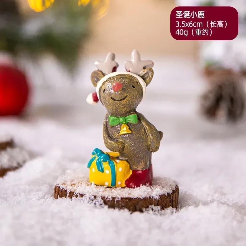 Figurki Bożonarodzeniowe Miniatury Choinka Święty Mikołaj Bałwany Niedźwiedź Mikro Krajobraz Domek dla Lalek Mech Terrarium Dekoracja Wróżek