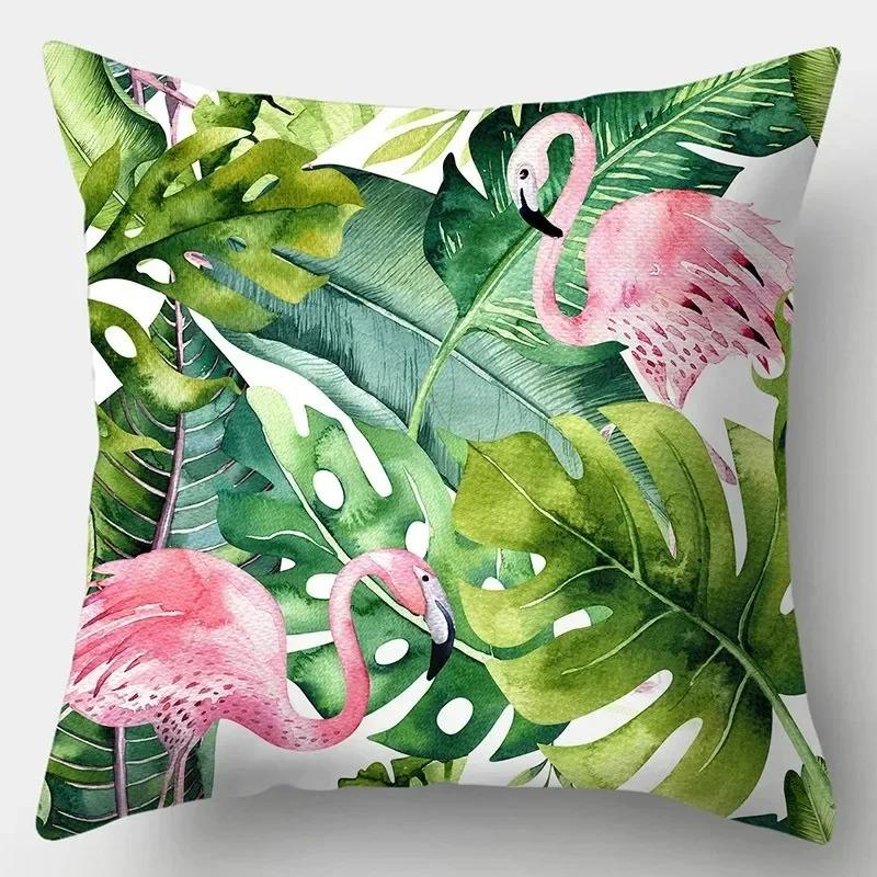 Living Room Luxury Art Home Sofa Simple Cushion Pillowcase Tropical Plant Print Decorative Cushion Cover