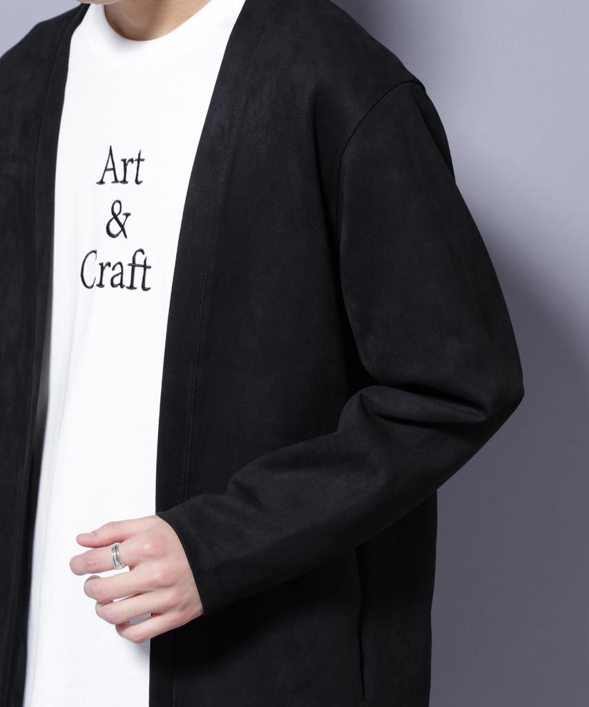 Nano Universe Wildlederimitat Topper Cardigan, Herren, XL, 043, Greige, 672-5223201