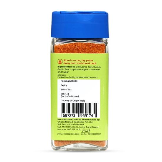 Crista Zesty Chilli Lime Seasoning | Chilly & Lemon Spice Blend | Trans Fat Free | Vegan | Additives & Preservatives | 50 Gms