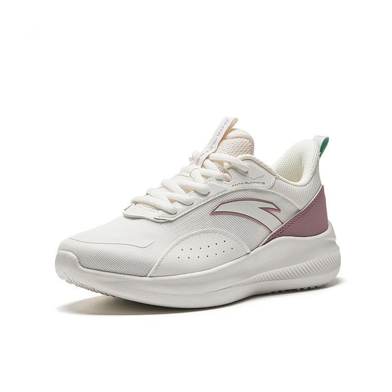 Anta Cushioned Slip Resistant Rebound Low Top Casual Running Shoes Women's White Purple Sneakers 922345512-1