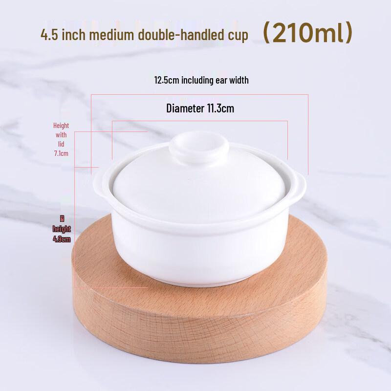 

Pure White Ceramic Double Handle Stew Bowls