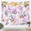 Floral Wall Hanging Bohemian Vintage Lace Damask Art Tapestry Beige Blue Flowers Orange Plaid Microfiber Polyester Tapestries