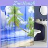 Rideau de douche design élégant Hawaï Plage Coco pour une esthétique de salle de bain chic et imperméable