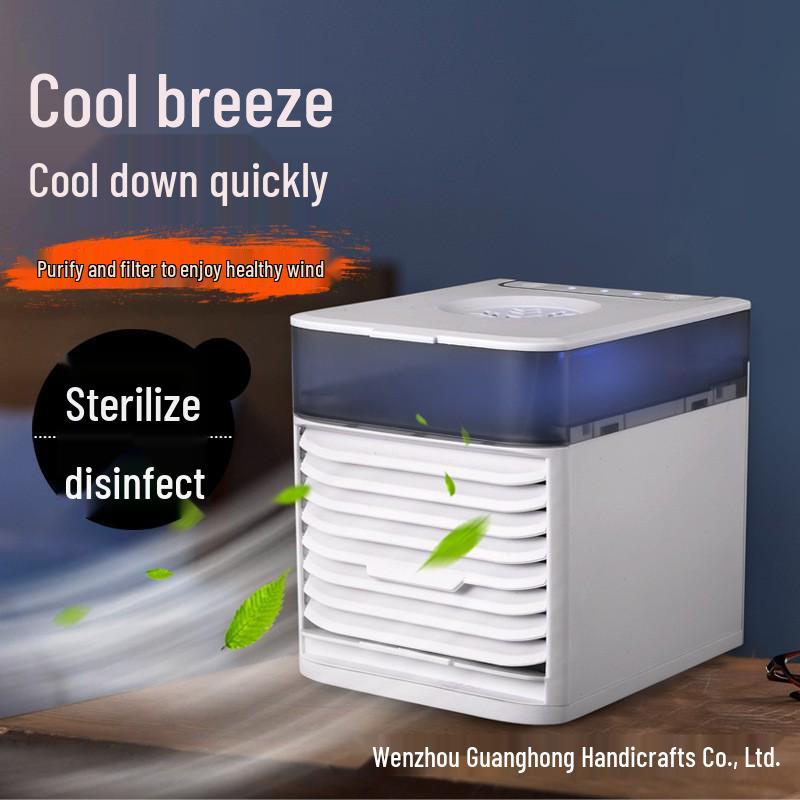 USB Mini Air Conditioner: Portable Silent Cooler Fan with Spray Function 17x17x17 cm