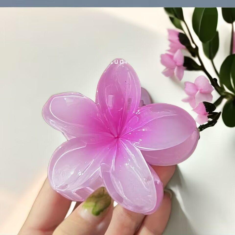 Bohemian Beach Vacation Lily Flower Hair Claw Sweet Hair Clip for Women Floral Claws Fashion Girl Accessories Shark Clip