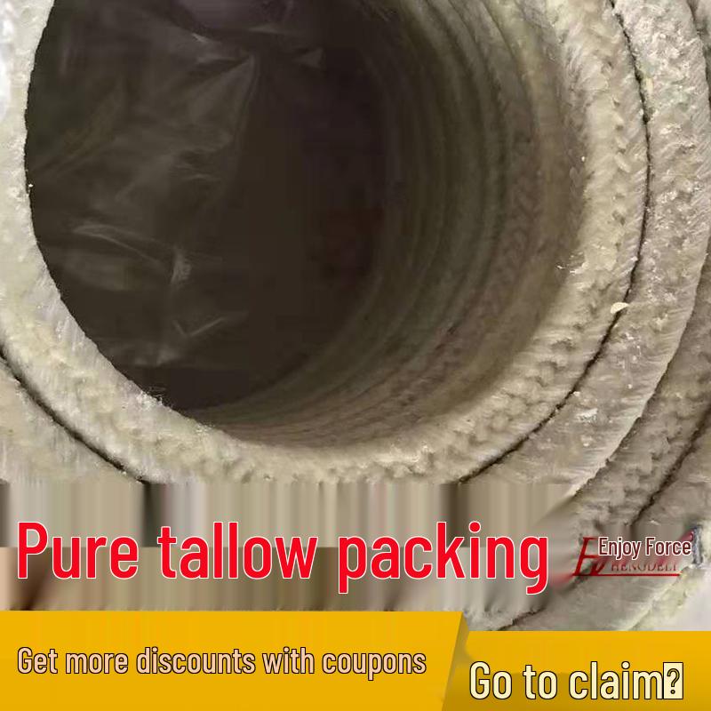 Pure Cotton Yarn Oil-Impregnated Asbestos Packing Rope, Wear-Resistant and Powder-Free, 6x6.