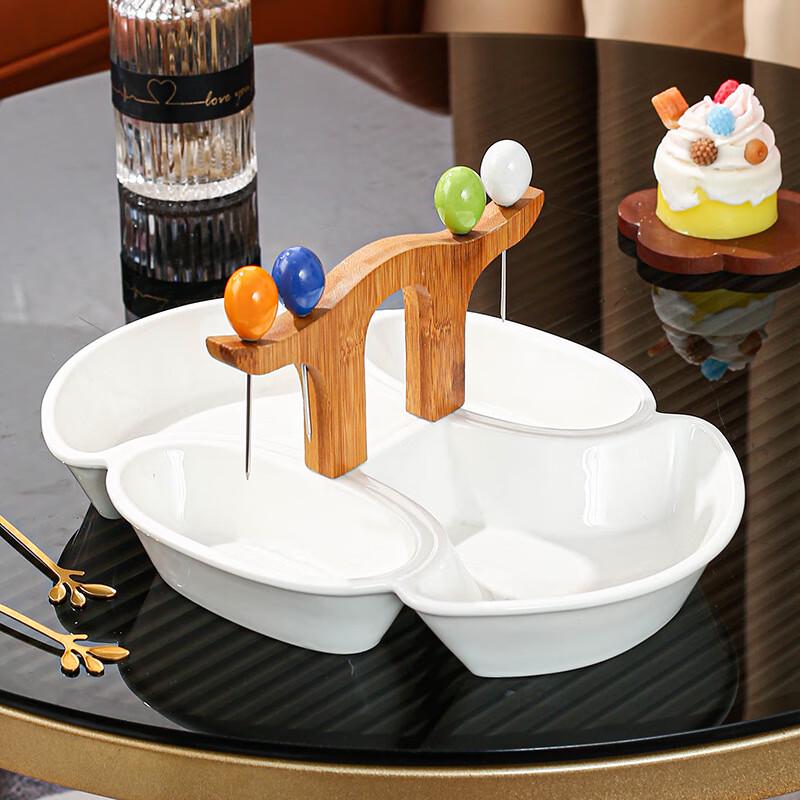 Ruhan Ceramic Divided Snack Plate