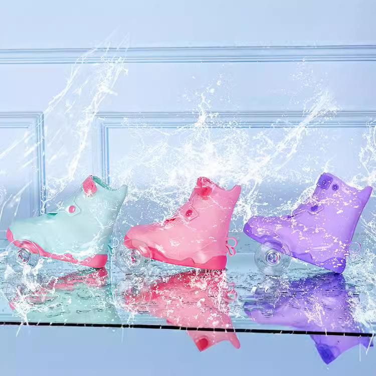 Parent-child rain shoe cover children's waterproof rain shoes student rain-proof shoe cover non-slip and wear-resistant