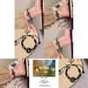 Distinctive Chinese Style Black Resin Stone Beaded Bracelet For Women