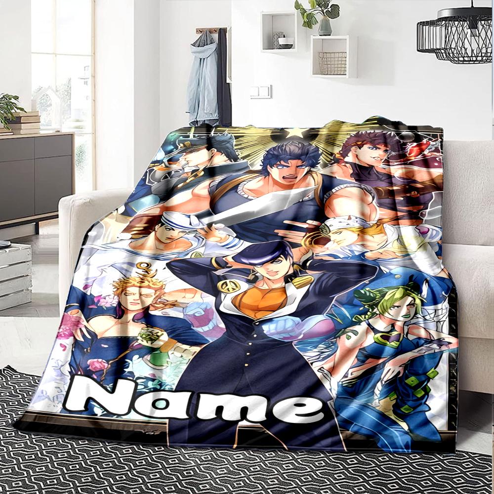 Customiz Name Personality JoJo's Bizarre Adventure Blanket Soft &Warm Sofa Office Bed Travel Lunch Break Blanket, Gift Suitable All Seasons