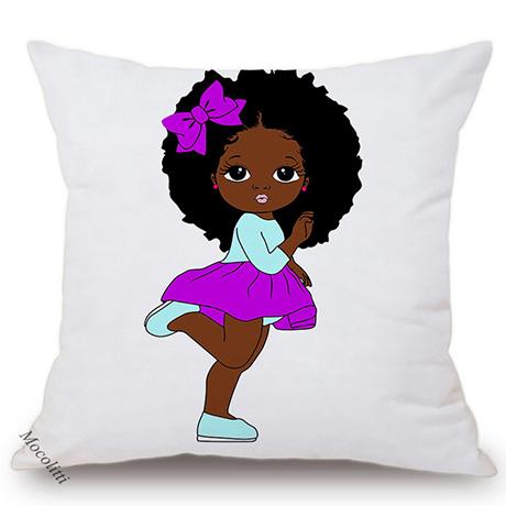 Africa Baby Cartoon Throw Pillow Case Cute Girl Children Room Sofa Bed Decorative Cushion Cover Velvet Soft Pillowcase 45X45Cm