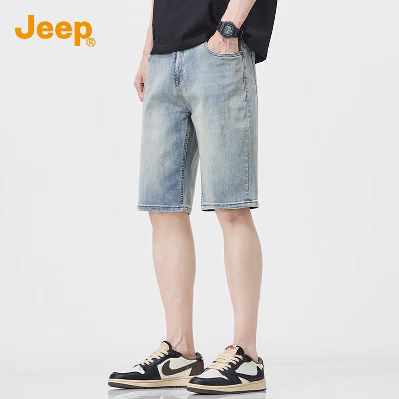 JEEP Men s Classic Straight Fit Denim Shorts 36