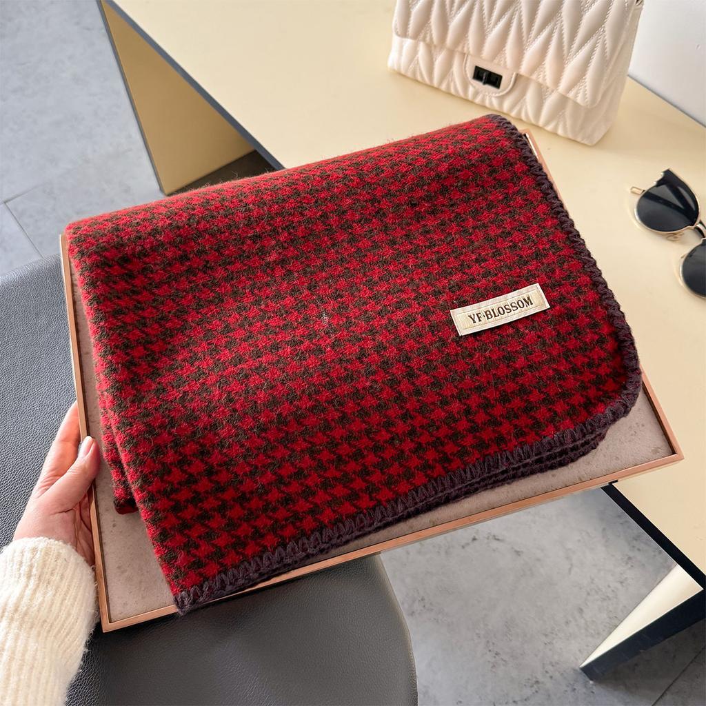 Autumn Winter Scarf FOR Women Men New Fashion Soft Thick Warm Double-sided Design Shawl Imitation Cashmere Houndstooth Wrap