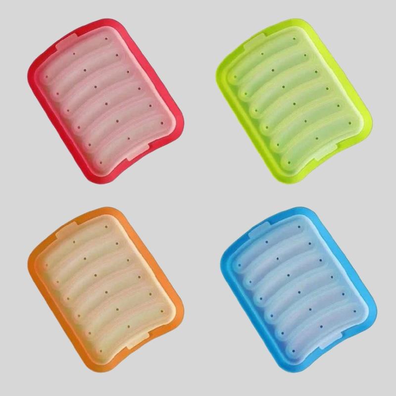 Silicone Sausage Mould  Home Ham Hot Dog Making Tray Household Cake Baking Molds with Lid Kit Tools