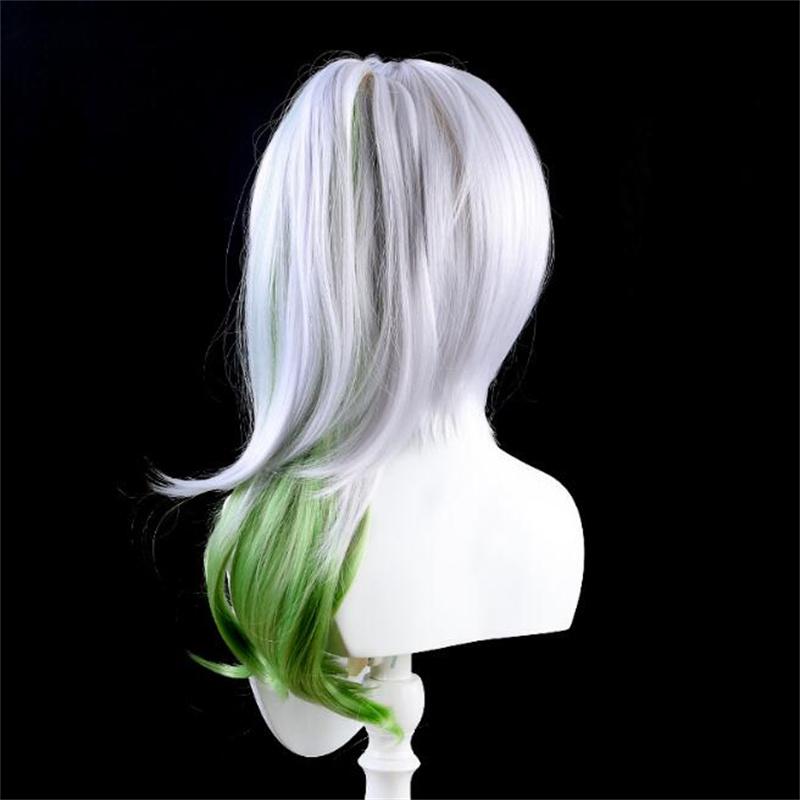 55 cm Nahida Cosplay Perucă Genshin Impact Nahida Sumeru Gradienți de culori mixte Clip coadă de cal păr peruci de petrecere de Halloween