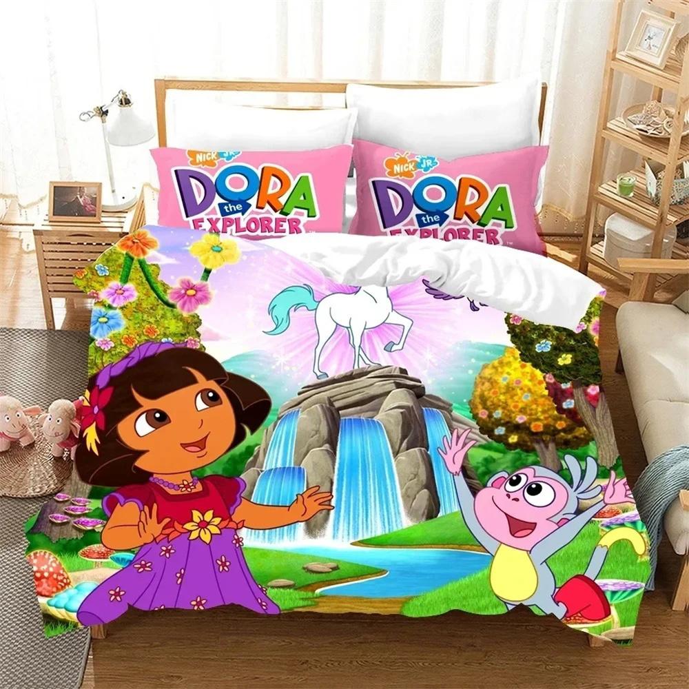3D Print D Cartoon Explorer Bedding Set Duvet Cover Pillowcase Comforter King Queen Size Boys Adult Bedroom Decor