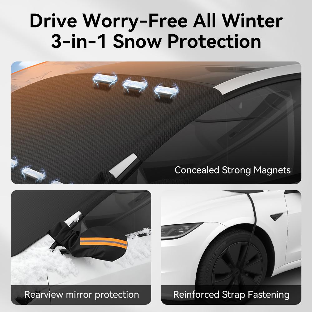 YZ winter car front windshield cover With Reflective strips car snow blanket Oxford Scratch Resistant Waterproof frost Protector
