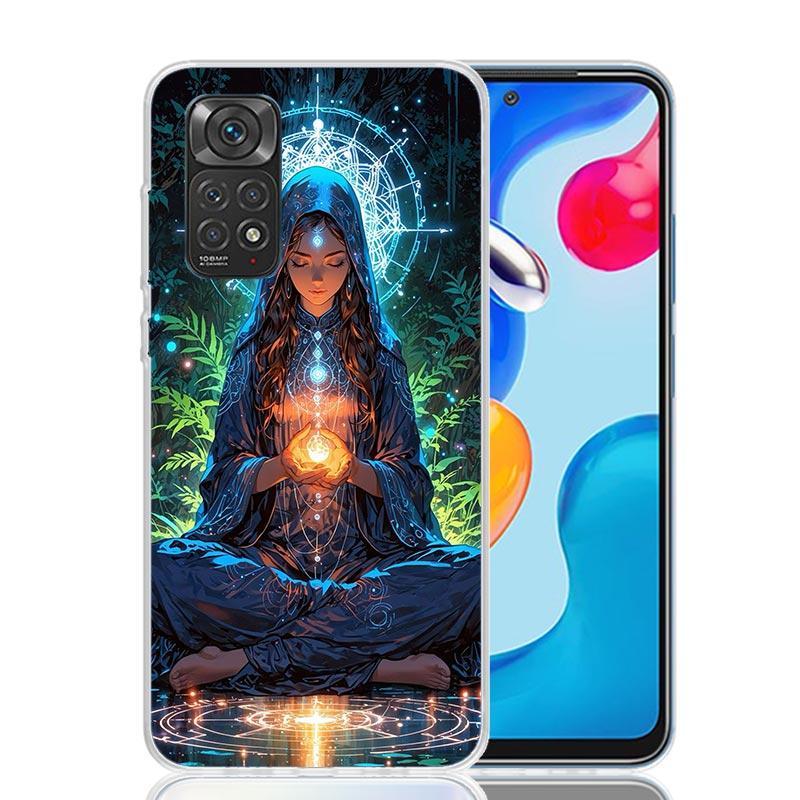 Meditation Yoga Girl Phone Case For Xiaomi Redmi Note 13 14 15 Pro Plus 12S 12 14S 11S 11E 10 10S 11 11T 5G 4G Cover Coque Redmi