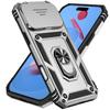 PC+TPU Magnetic Ring Portable Stand Armor Case for IPhone 17 Air 16E 15 14 Plus 13 12 Pro Max Slide Lens Window Protector Cover