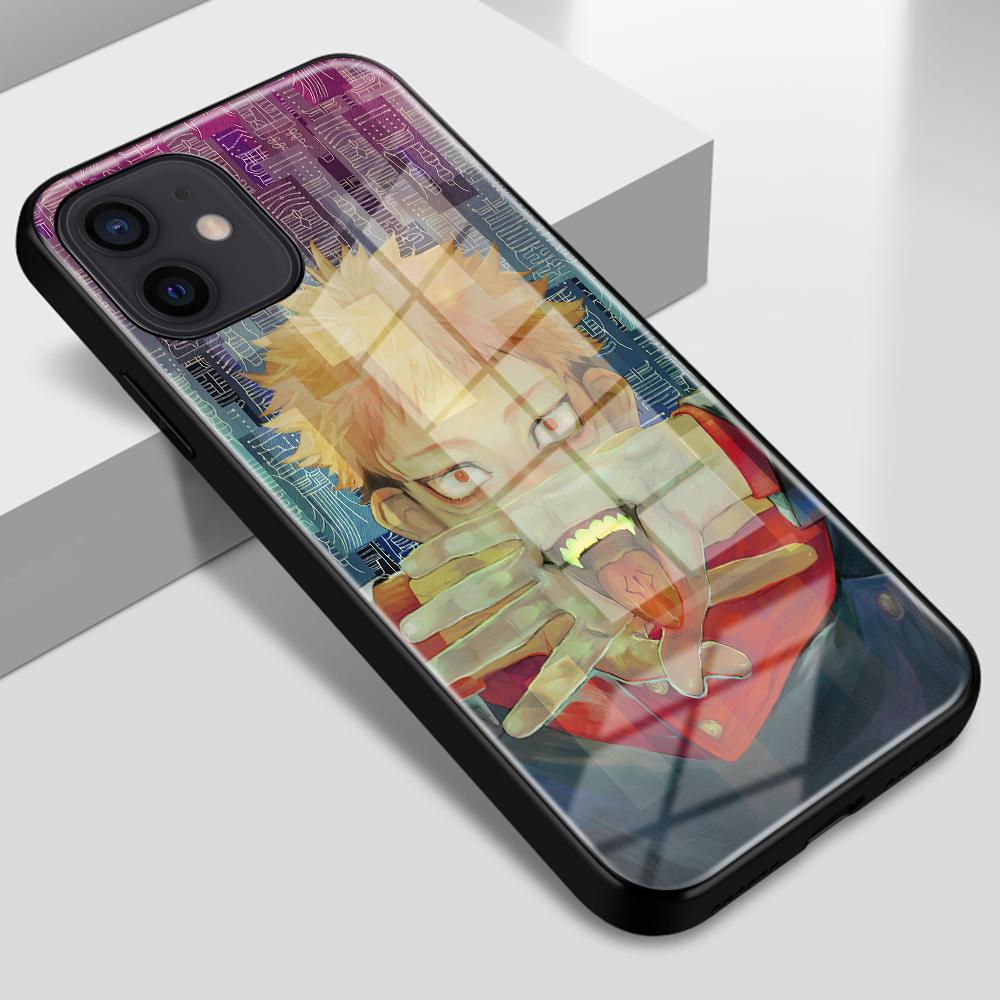 Custodia per telefono in vetro Anime Yuji Itadori Satoru Gojo per iPhone 12 11 13 14 Pro Max 8 7 6 6S 14 Plus XR X XS Max SE2020