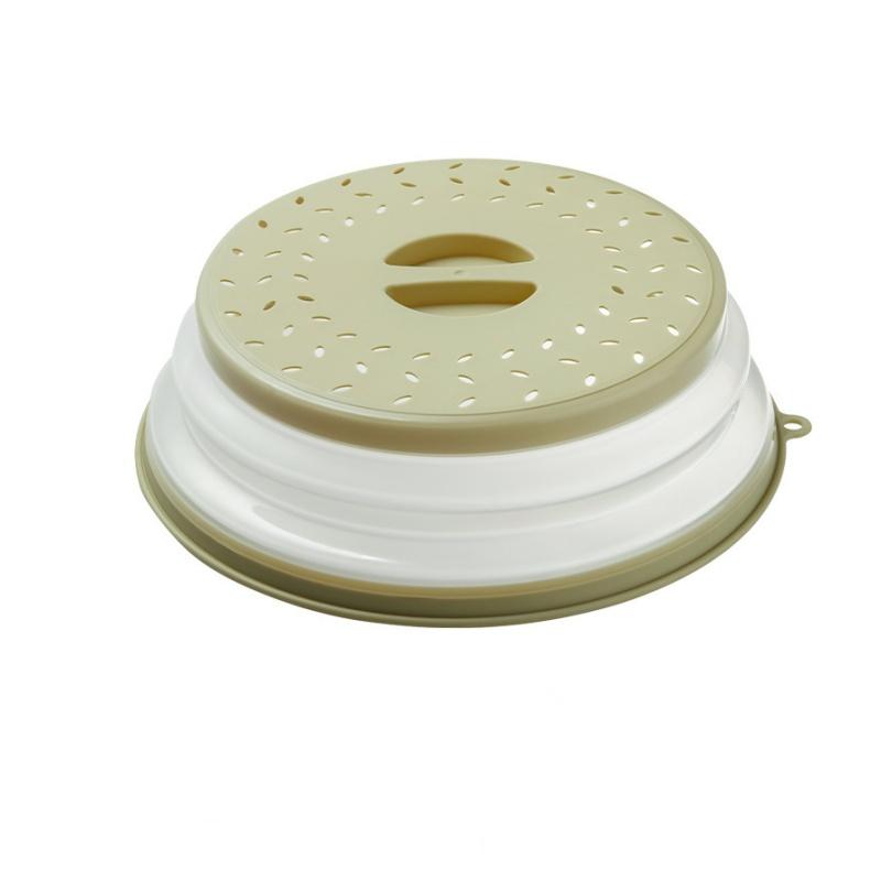 

Collapsible Microwave Lid Heating Splash-proof Cooking Lids With Hook Strainer For Fruit Vegetables Fresh-keeping Cover зелёный