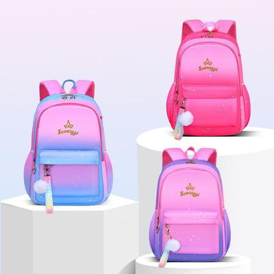 Cute Cartoon Starry Sky Gradient Spine Protection Light Girl School Bag for Kindergarten Teenager Children Schoolbag Primary Teens Bagpacks