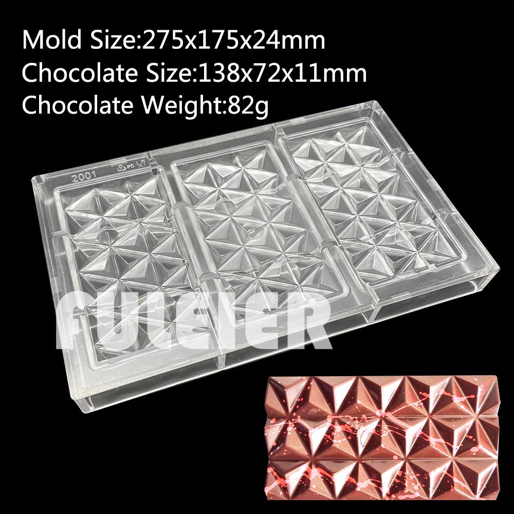 Chocolate Bar Mold Baking Confectionery Tools For Cake Decoration Pastry Polycarbonate Chocolate Mold
