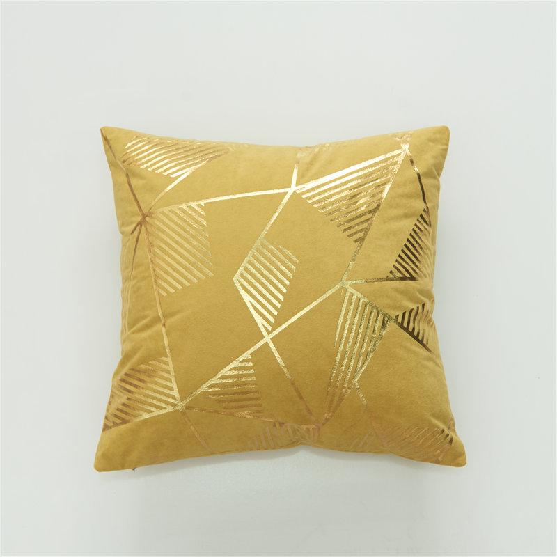 Home Pillowcase, Lamb Velvet Geometric Bronzing Pillowcase, Multi-color Optional Cushion Cover