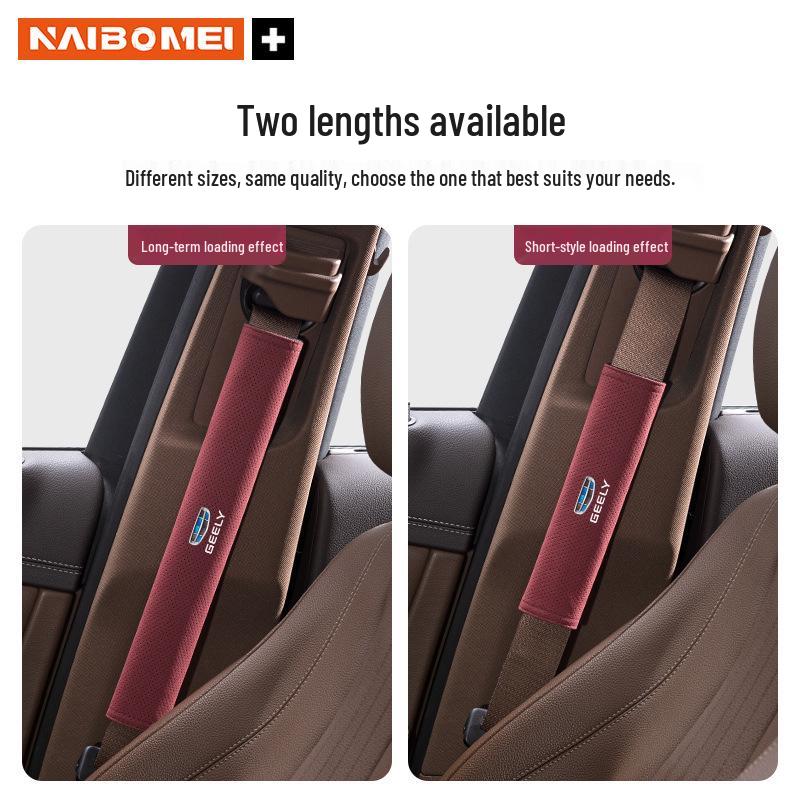 Geely Car Seat Belt Shoulder Pad Cover: Anti-Choking Protection for Xingyue, Binyue, Emgrand, Borui, Geometry, ICON Models