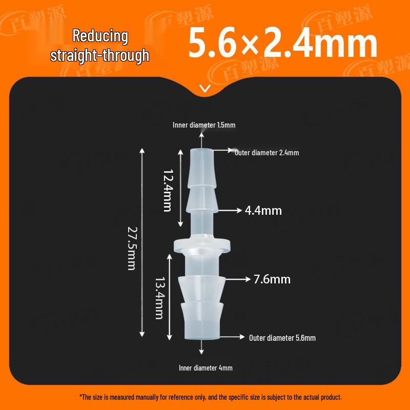 Two-Way Straight Through Plastic Hose Reducer Connector for Fish Tanks