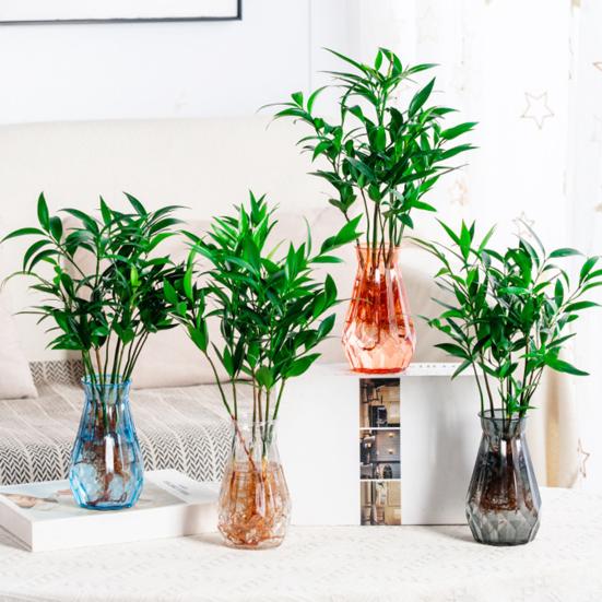 Modern Plastic Bud Vase Transparent Decorative Vase Flower Holder Centerpiece Vase for Home Wedding Birthday Parties Decor