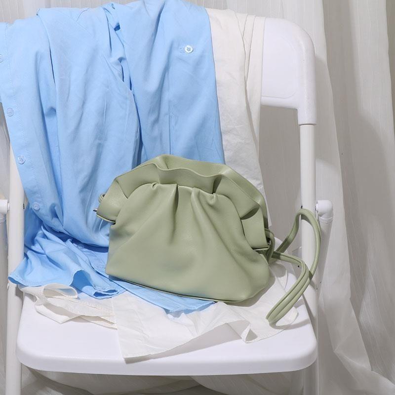 Torebki w kształcie chmurek z falbankami Torebki w stylu koreańskim, świeże i piękne, z niszowym wzorem Torebki na jedno ramię typu crossbody, plisowane, w kształcie pierożków
