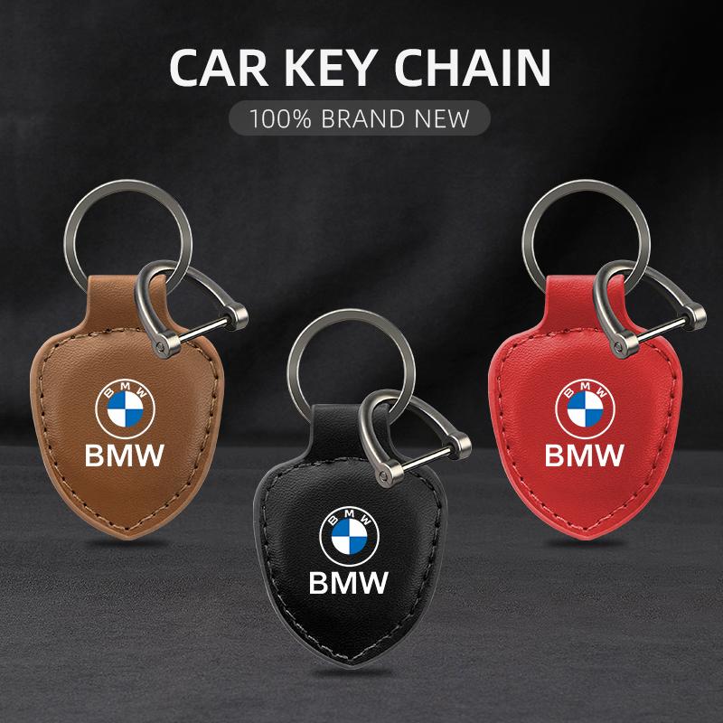 WKRA1 Car interior Logo Shield type Keychain Modeling Leather Key Ring For BMW M E90 E91 E92 E46 E60 E90 X1 X3 X5 E70 X5 1686