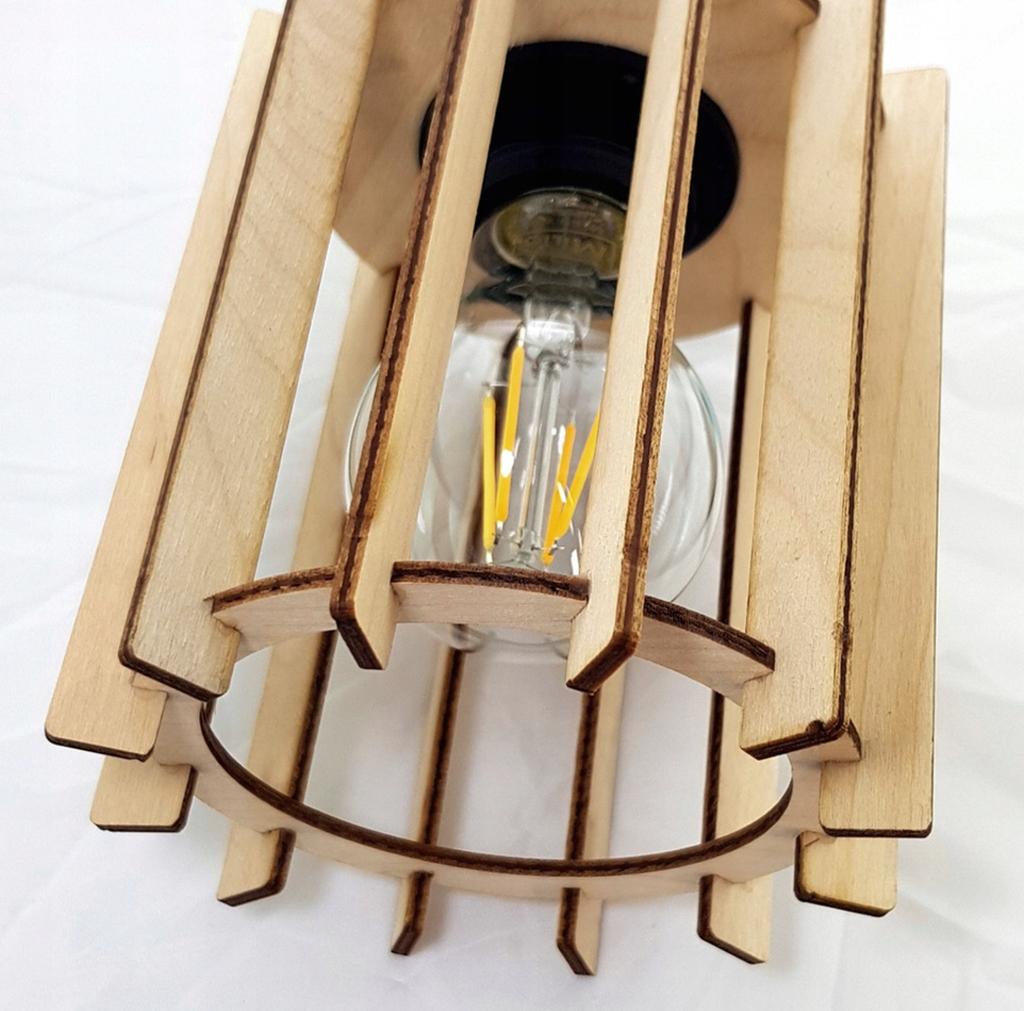 Hanging Lamp, Ceiling Chandelier, Wooden, Led Lampshade